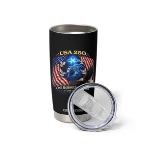 US 250th Anniversary Tumbler Cup 250 Years One Nation Under God Christian Patriotic Cross USA Flag TS10 Print Your Wear