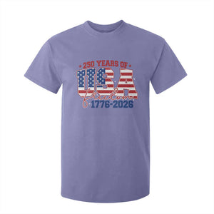 USA 250 Years Of Freedom T Shirt For Kid USA Independence 250th Anniversary 1776 2026 Patriotic Flag TS10 Violet Print Your Wear