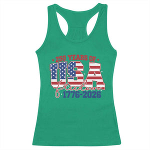 USA 250 Years Of Freedom Racerback Tank Top USA Independence 250th Anniversary 1776 2026 Patriotic Flag TS10 Irish Green Print Your Wear