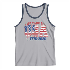 USA 250 Years Of Freedom Tank Top USA Independence 250th Anniversary 1776 2026 Patriotic Flag TS10 Athletic Heather Navy Print Your Wear