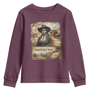 Black History Black Cowgirl Youth Sweatshirt Western Rodeo African American Melanin Texas Women TS10 Maroon Print Your Wear