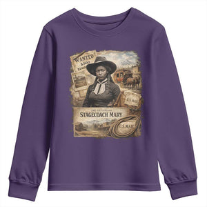 Black History Black Cowgirl Youth Sweatshirt Western Rodeo African American Melanin Texas Women TS10 Purple Print Your Wear