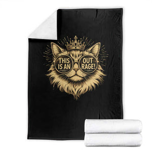 Funny Princess Cat Throw Blanket This Is An Outrage Donut Gold Cat Lover Gifts TS10 Black Print Your Wear