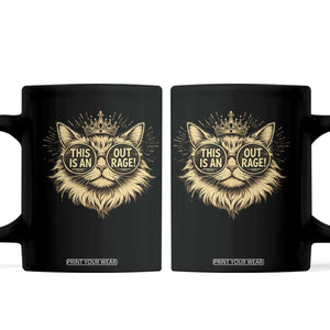 Funny Princess Cat Coffee Mug This Is An Outrage Donut Gold Cat Lover Gifts TS10 Black Print Your Wear