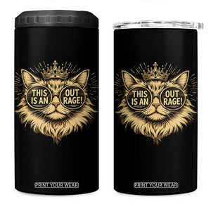 Funny Princess Cat 4 in 1 Can Cooler Tumbler This Is An Outrage Donut Gold Cat Lover Gifts TS10 One Size: 16 oz Black Print Your Wear