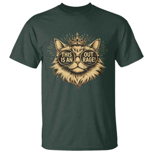 Funny Princess Cat T Shirt This Is An Outrage Donut Gold Cat Lover Gifts TS10 Dark Forest Green Print Your Wear