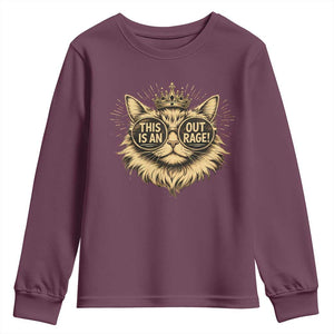 Funny Princess Cat Youth Sweatshirt This Is An Outrage Donut Gold Cat Lover Gifts TS10 Maroon Print Your Wear