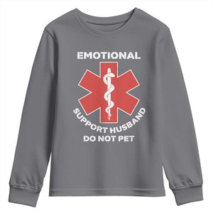 Do Not Pet Husband Youth Sweatshirt Funny Sarcastic Saying TS10 Charcoal Print Your Wear