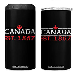 Canadian Maple Leaf 4 in 1 Can Cooler Tumbler Canada Flag Vintage Retro Sport TS10 One Size: 16 oz Black Print Your Wear
