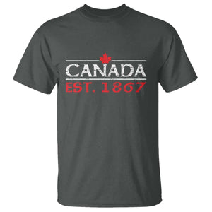 Canadian Maple Leaf T Shirt Canada Flag Vintage Retro Sport TS10 Dark Heather Print Your Wear