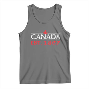 Canadian Maple Leaf Tank Top Canada Flag Vintage Retro Sport TS10 Black Heather Print Your Wear