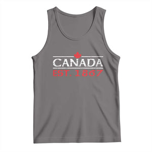 Canadian Maple Leaf Tank Top Canada Flag Vintage Retro Sport TS10 Deep Heather Print Your Wear