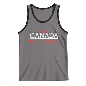 Canadian Maple Leaf Tank Top Canada Flag Vintage Retro Sport TS10 Deep Heather Black Print Your Wear