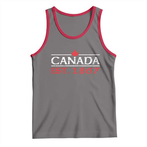 Canadian Maple Leaf Tank Top Canada Flag Vintage Retro Sport TS10 Deep Heather Red Print Your Wear