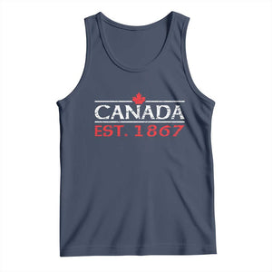 Canadian Maple Leaf Tank Top Canada Flag Vintage Retro Sport TS10 Navy Print Your Wear