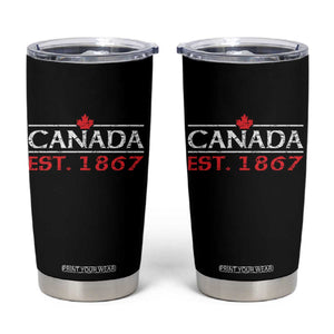 Canadian Maple Leaf Tumbler Cup Canada Flag Vintage Retro Sport TS10 Black Print Your Wear