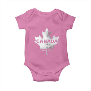 Canada Flag Baby Onesie Canadian Maple Leaf Vintage Retro Sport TS10 Azalea Print Your Wear
