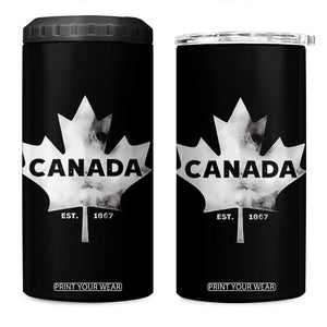 Canada Flag 4 in 1 Can Cooler Tumbler Canadian Maple Leaf Vintage Retro Sport TS10 One Size: 16 oz Black Print Your Wear