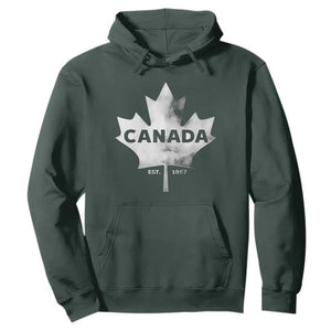 Canada Flag Hoodie Canadian Maple Leaf Vintage Retro Sport TS10 Dark Forest Green Print Your Wear