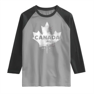 Canada Flag Raglan Shirt Canadian Maple Leaf Vintage Retro Sport TS10 Sport Gray Black Print Your Wear