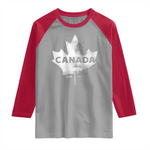 Canada Flag Raglan Shirt Canadian Maple Leaf Vintage Retro Sport TS10 Sport Gray Red Print Your Wear