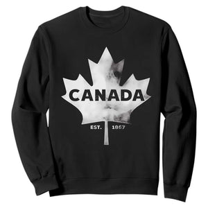 Canada Flag Sweatshirt Canadian Maple Leaf Vintage Retro Sport TS10 Black Print Your Wear