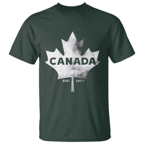Canada Flag T Shirt Canadian Maple Leaf Vintage Retro Sport TS10 Dark Forest Green Print Your Wear