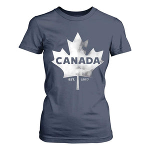 Canada Flag T Shirt For Women Canadian Maple Leaf Vintage Retro Sport TS10 Navy Print Your Wear