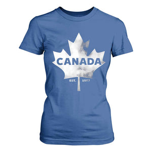 Canada Flag T Shirt For Women Canadian Maple Leaf Vintage Retro Sport TS10 Royal Blue Print Your Wear