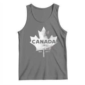 Canada Flag Tank Top Canadian Maple Leaf Vintage Retro Sport TS10 Black Heather Print Your Wear