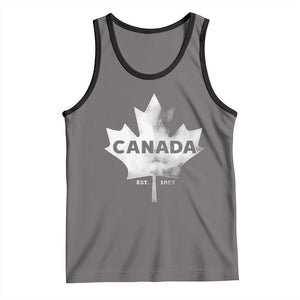 Canada Flag Tank Top Canadian Maple Leaf Vintage Retro Sport TS10 Deep Heather Black Print Your Wear