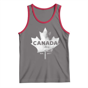 Canada Flag Tank Top Canadian Maple Leaf Vintage Retro Sport TS10 Deep Heather Red Print Your Wear