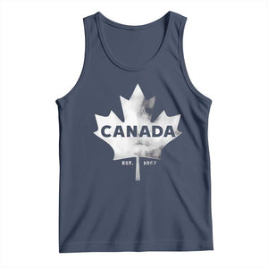 Canada Flag Tank Top Canadian Maple Leaf Vintage Retro Sport TS10 Navy Print Your Wear