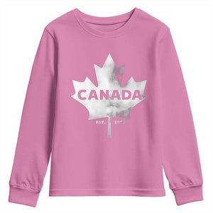 Canada Flag Youth Sweatshirt Canadian Maple Leaf Vintage Retro Sport TS10 Azalea Print Your Wear