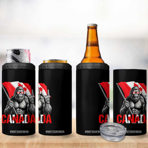 Bigfoot Canada Flag 4 in 1 Can Cooler Tumbler Canadian Maple Leaf Patriotic Sasquatch TS10 Print Your Wear