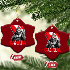 Bigfoot Canada Flag Ceramic Ornament Canadian Maple Leaf Patriotic Sasquatch TS10 Print Your Wear