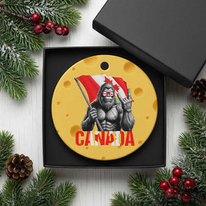 Bigfoot Canada Flag Ceramic Ornament Canadian Maple Leaf Patriotic Sasquatch TS10 1pc Yellow Cheese Print Your Wear