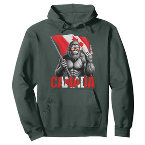 Bigfoot Canada Flag Hoodie Canadian Maple Leaf Patriotic Sasquatch TS10 Dark Forest Green Print Your Wear