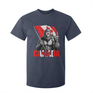 Bigfoot Canada Flag T Shirt For Kid Canadian Maple Leaf Patriotic Sasquatch TS10 Navy Print Your Wear