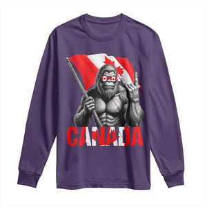 Bigfoot Canada Flag Long Sleeve Shirt Canadian Maple Leaf Patriotic Sasquatch TS10 Purple Print Your Wear