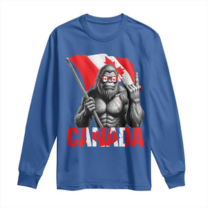 Bigfoot Canada Flag Long Sleeve Shirt Canadian Maple Leaf Patriotic Sasquatch TS10 Royal Blue Print Your Wear