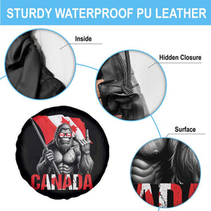Bigfoot Canada Flag Spare Tire Cover Canadian Maple Leaf Patriotic Sasquatch TS10 Print Your Wear