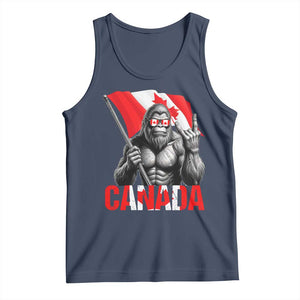 Bigfoot Canada Flag Tank Top Canadian Maple Leaf Patriotic Sasquatch TS10 Navy Print Your Wear