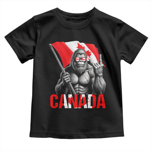 Bigfoot Canada Flag Toddler T Shirt Canadian Maple Leaf Patriotic Sasquatch TS10 Black Print Your Wear