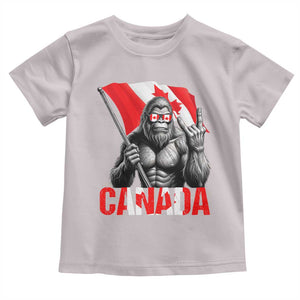 Bigfoot Canada Flag Toddler T Shirt Canadian Maple Leaf Patriotic Sasquatch TS10 Ice Gray Print Your Wear