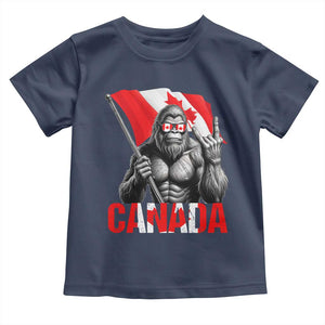 Bigfoot Canada Flag Toddler T Shirt Canadian Maple Leaf Patriotic Sasquatch TS10 Navy Print Your Wear