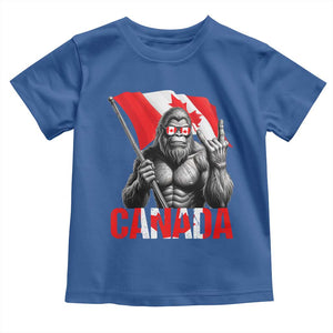 Bigfoot Canada Flag Toddler T Shirt Canadian Maple Leaf Patriotic Sasquatch TS10 Royal Blue Print Your Wear
