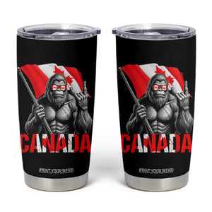 Bigfoot Canada Flag Tumbler Cup Canadian Maple Leaf Patriotic Sasquatch TS10 Black Print Your Wear