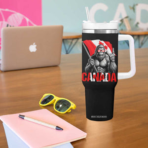 Bigfoot Canada Flag Tumbler With Handle Canadian Maple Leaf Patriotic Sasquatch TS10 Print Your Wear