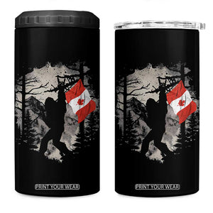 Bigfoot Canada Flag 4 in 1 Can Cooler Tumbler Retro Sasquatch Forest Rock On TS10 One Size: 16 oz Black Print Your Wear